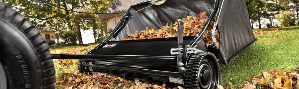 Lawn Sweepers and Leaf Collectors. Discount Push and Towed Sweepers