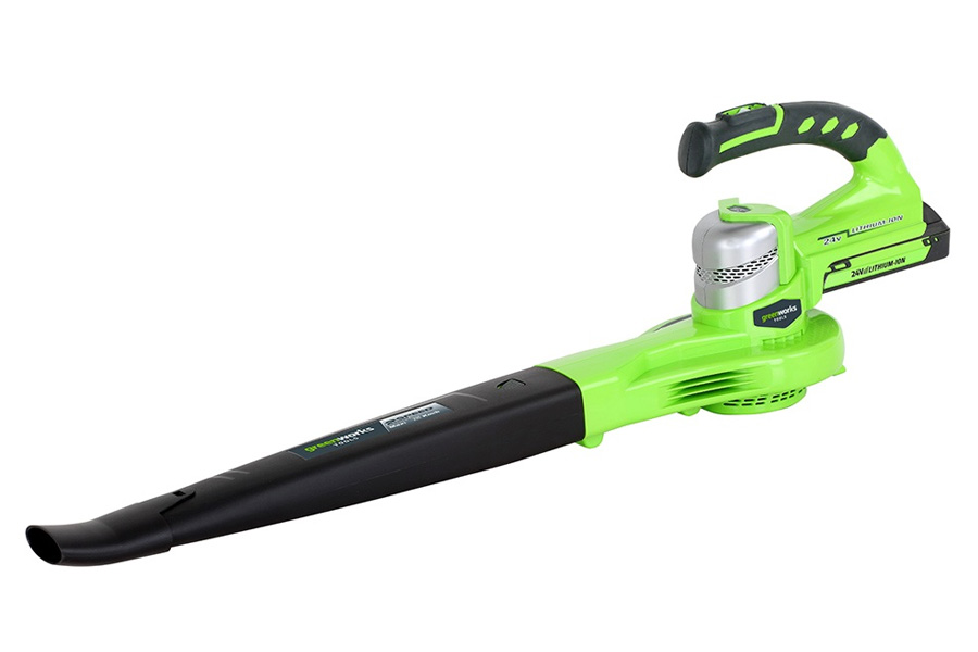 GreenWorks G24BLK2 24V Cordless Blower (with 2Ah Battery and Charger)