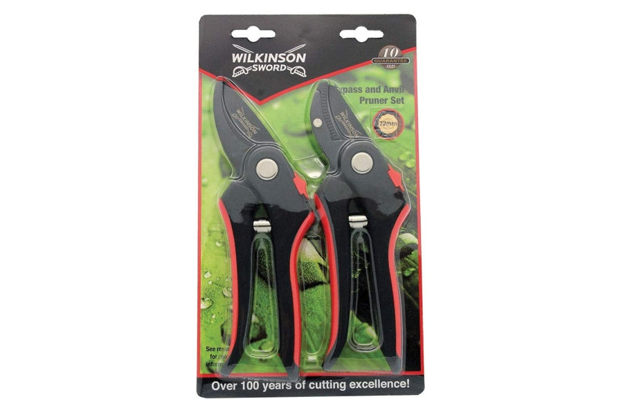Wilkinson Sword Bypass & Anvil Pruner Twin Blister Pack 1111243W