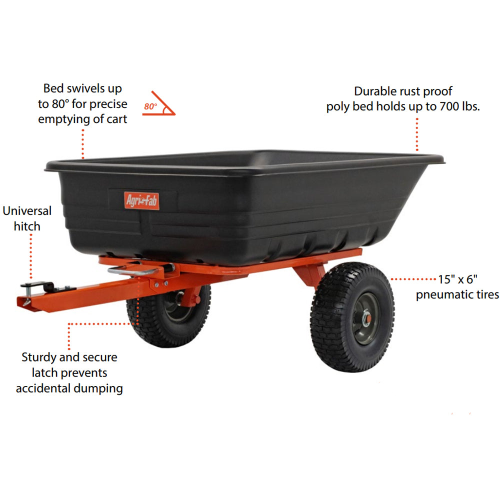 Agri-Fab 45-0552 317kg / 700lb Poly Tipping/Swivel Trailer