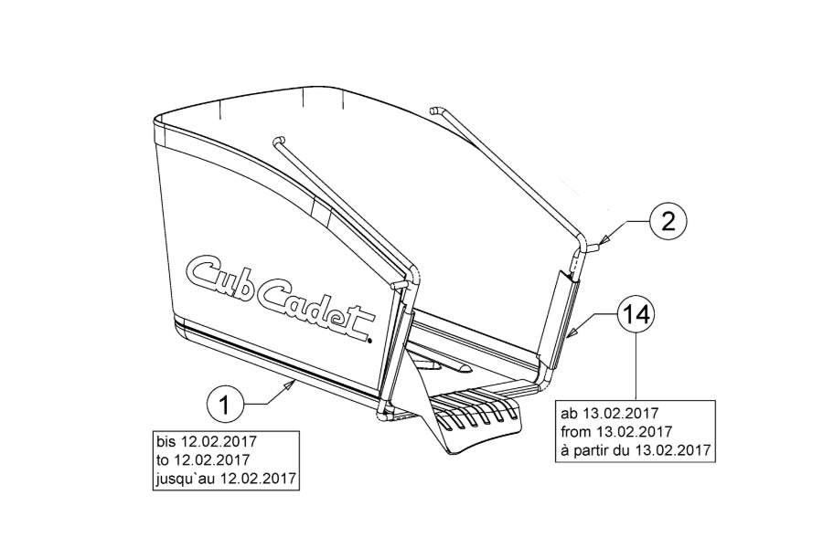 Cub Cadet 664-05030 (Part No.1 only) Grass Bag for LM3 DR53es Lawn Mower