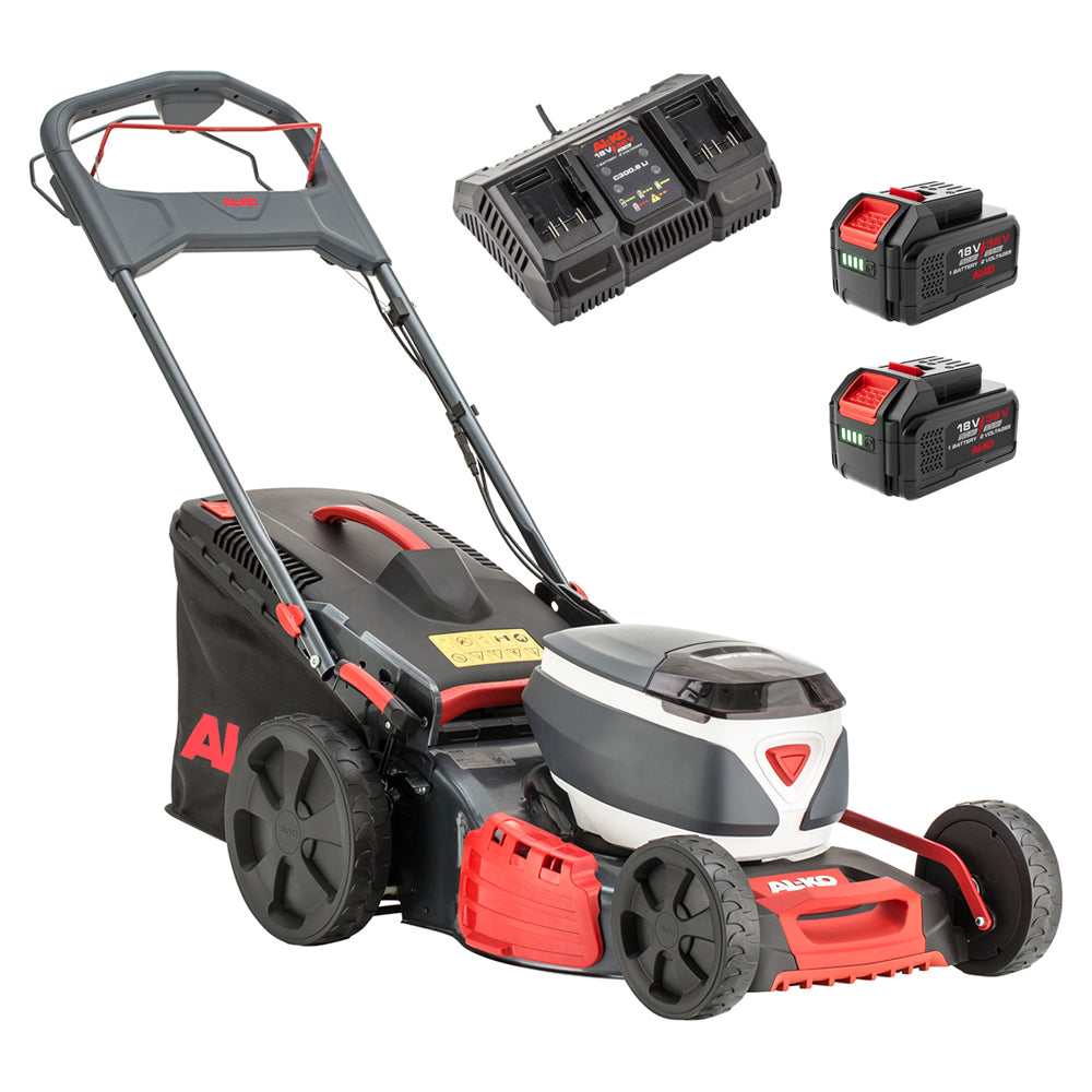 AL-KO Comfort 18V/36V 46.6 Li SP 4-in-1 Cordless Self-Propelled Lawn Mower (with 2 x 5Ah Batteries & Dual 4A Charger)