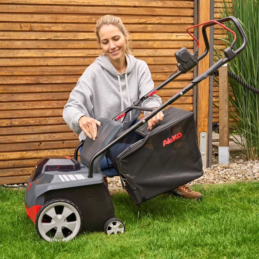 AL-KO Comfort 18V/36V 38.6 Li Combi Care Cordless Lawn Scarifier (with 2 x 5.0Ah/2.5Ah Batteries & Double Fast Charger