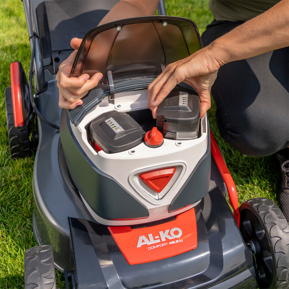 AL-KO 36V 42.2 Li Comfort Push Cordless Lawn Mower (with 2 x 4Ah Batteries & Fast Charger)