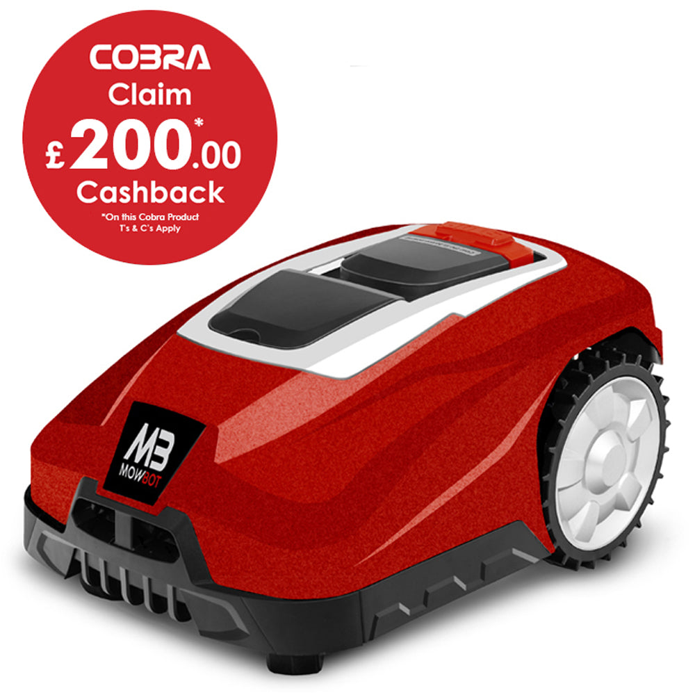 Cobra Mowbot 1200 Robotic Lawn Mower - Metallic Red (1200m²)