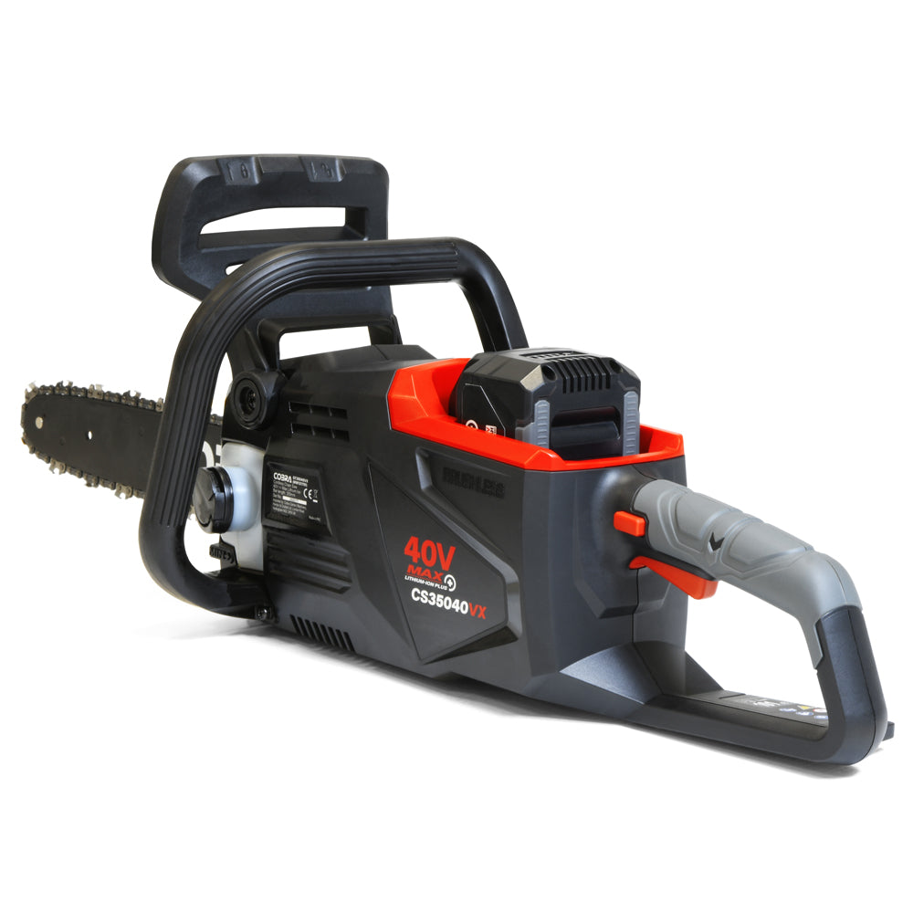 Cobra CS35040VX 35cm 40V MAX+ Lithium-Ion Cordless Chainsaw (with 4Ah Battery & Charger)