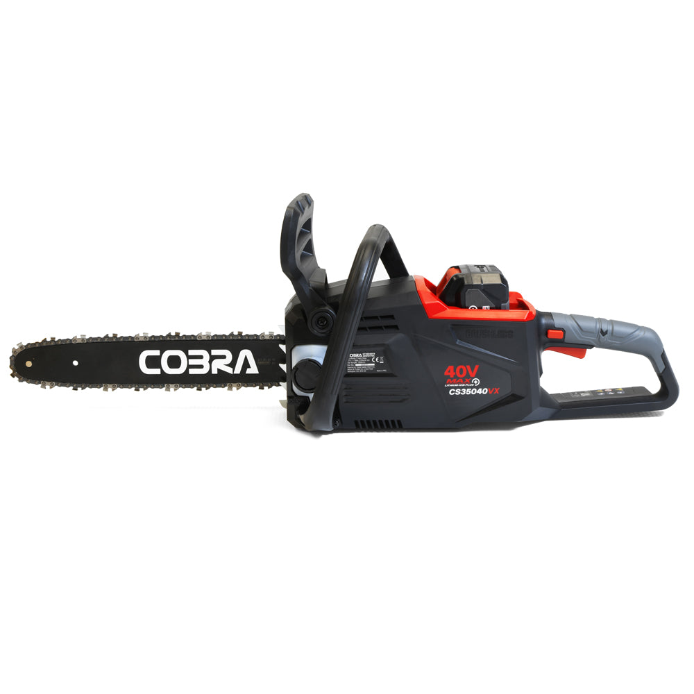 Cobra CS35040VX 35cm 40V MAX+ Lithium-Ion Cordless Chainsaw (with 4Ah Battery & Charger)