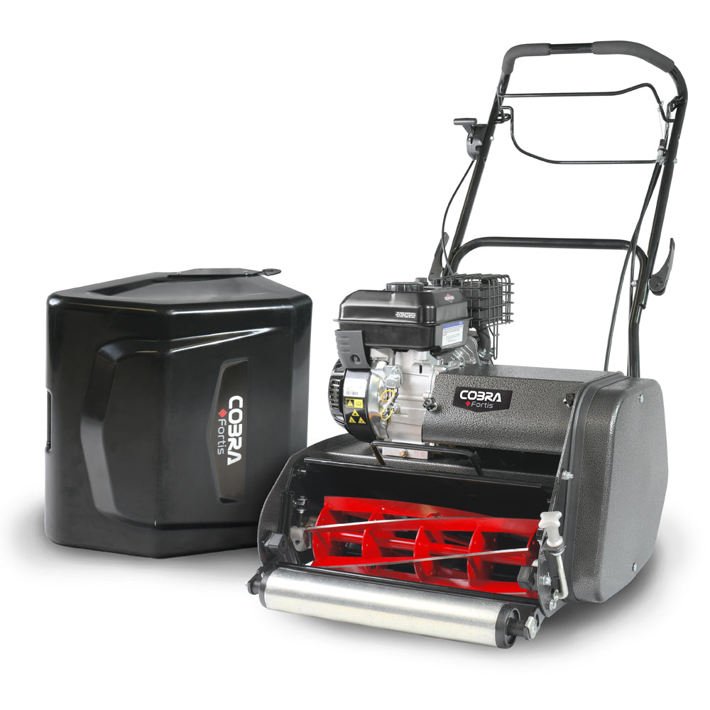 Cobra Fortis 17B 43cm/17" Self-Propelled Petrol Cylinder Lawn Mower