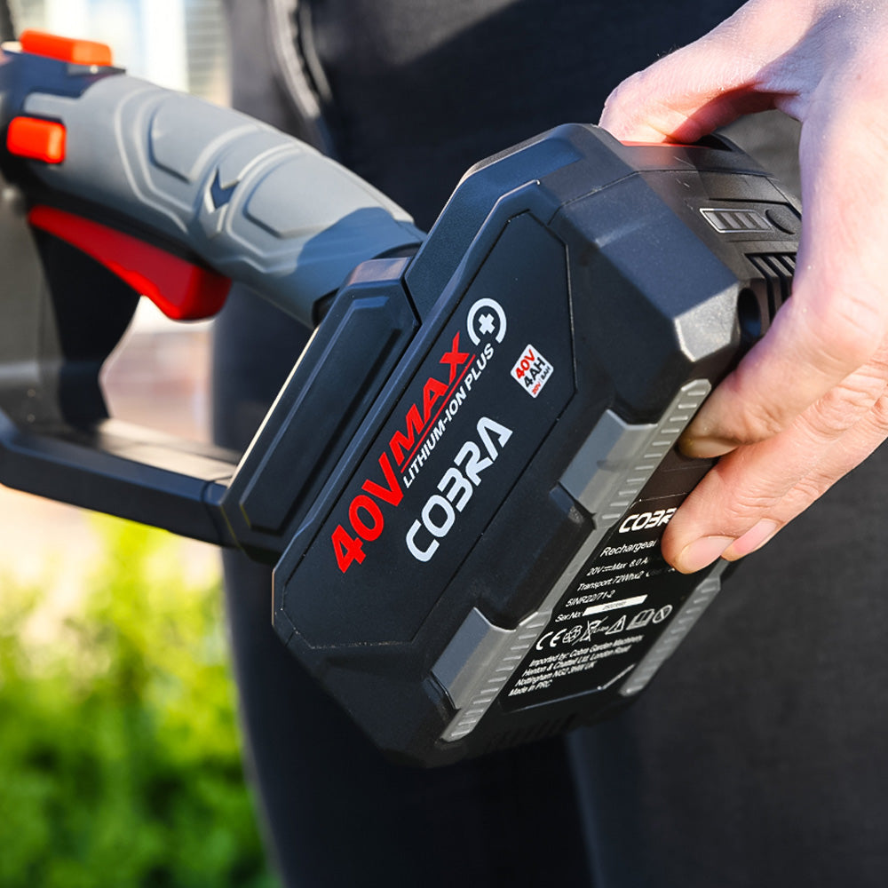 Cobra HT55040VX 40V MAX+ Lithium-Ion Cordless Hedge Trimmer (with 4Ah Battery & Standard Charger)