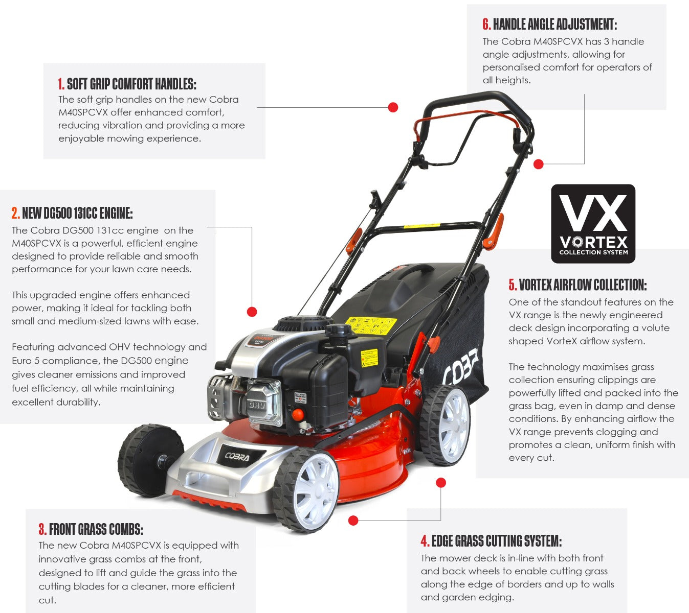 Cobra M40SPCVX Self-Propelled Petrol Lawn Mower