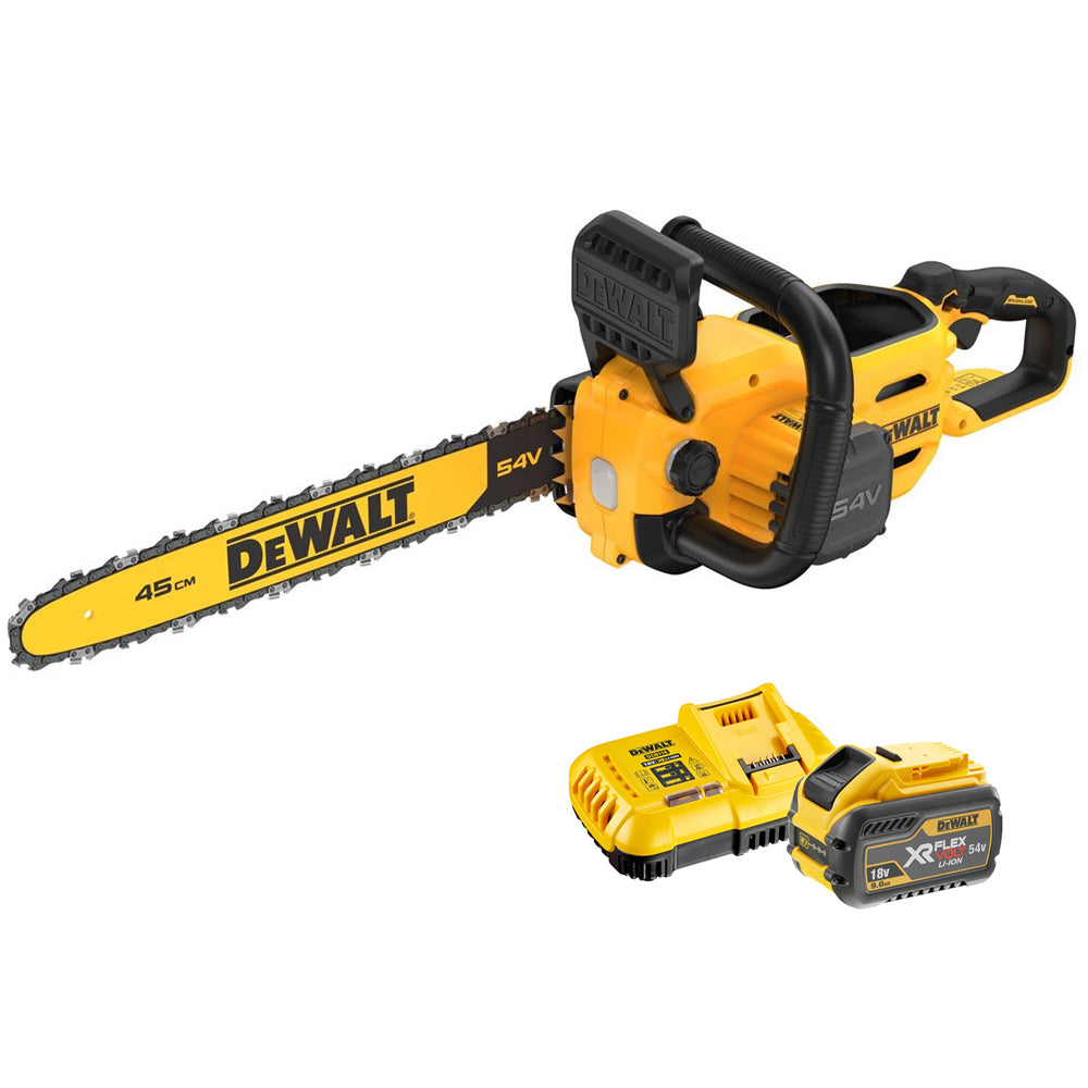 DeWalt DCMCS574X1-GB 54V XR FLEXVOLT 45cm Cordless Chainsaw  (with 9Ah Battery & Fast Charger)