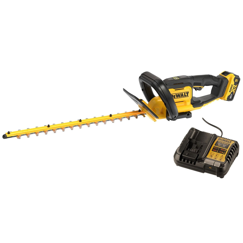 DeWalt DCMHT564P1-GB 18V XR Cordless Hedge Trimmer (with 5Ah Battery & 4A Charger)