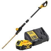 DeWalt DCMPH566P1-GB 18V XR Cordless Pole Hedge Trimmer (with 5Ah Battery & Charger)