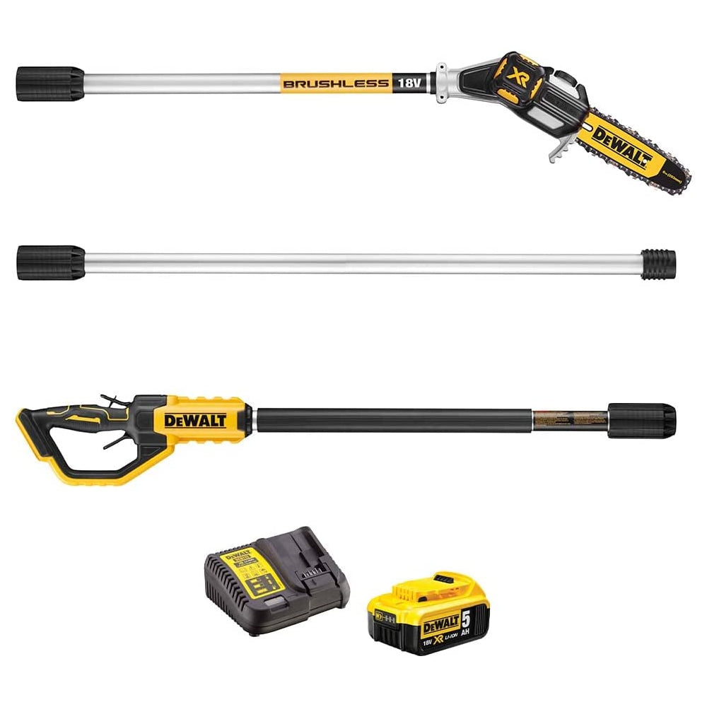 DeWalt DCMPS567P1-GB 18V XR Cordless Pole Saw (with 5Ah Battery & Charger)