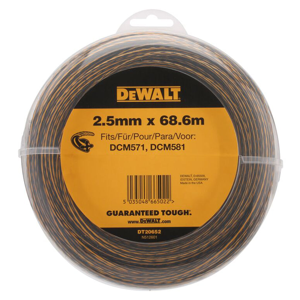 DeWalt DT20652-QZ 2.5mm x 68.6m Twist String Trimmer Line for DCM517 & DCM5713
