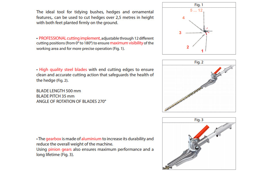 Oleo-Mac Hedge Trimmer Attachment (26mm Split Shaft)