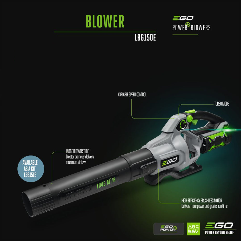 EGO Power+ LB6150E 1045m³/h 56V Cordless Leaf Blower (Bare Tool)
