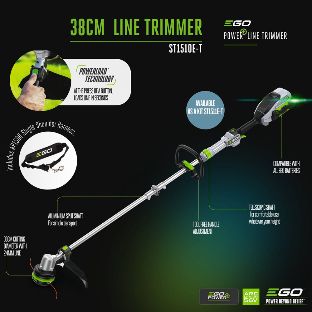 EGO Power+ ST1510E-T 38cm 56V Cordless Grass Trimmer (Bare Tool)
