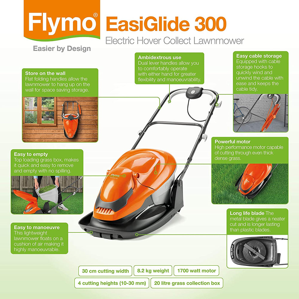 Flymo EasiGlide 300 Electric Hover Collect Lawn Mower