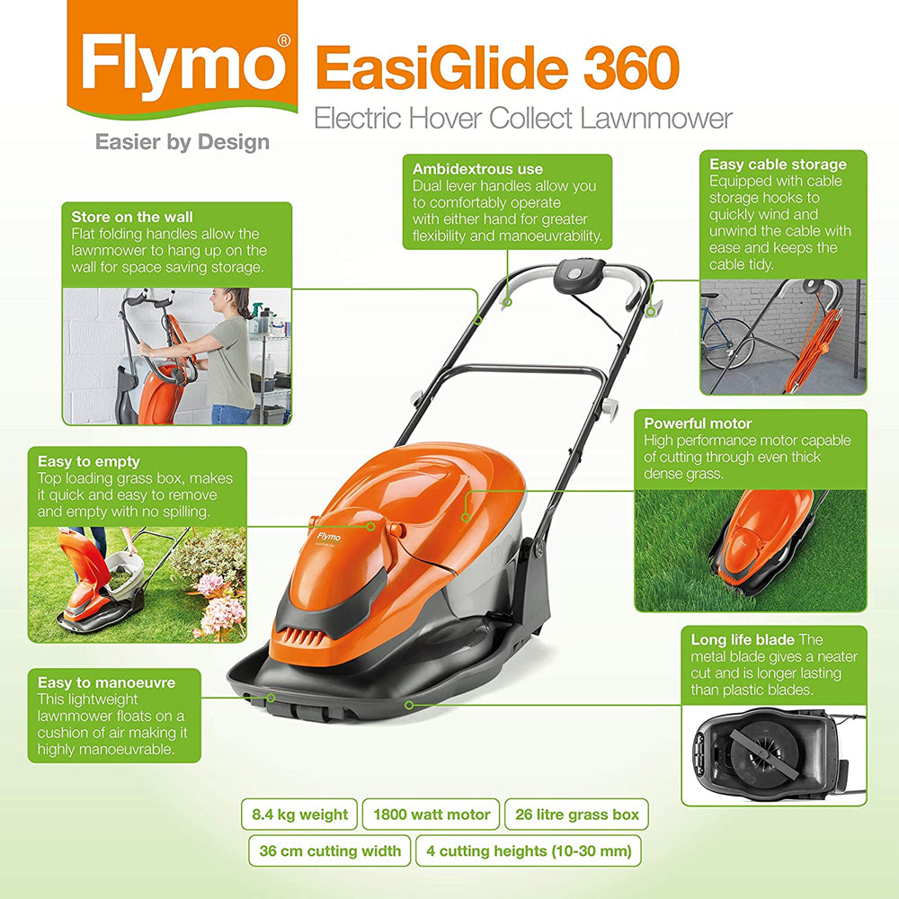 Flymo EasiGlide 360 Electric Hover Collect Lawn Mower