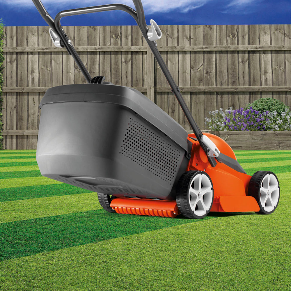 Flymo EasiStore 300R Electric Rotary Lawn Mower with Rear Roller