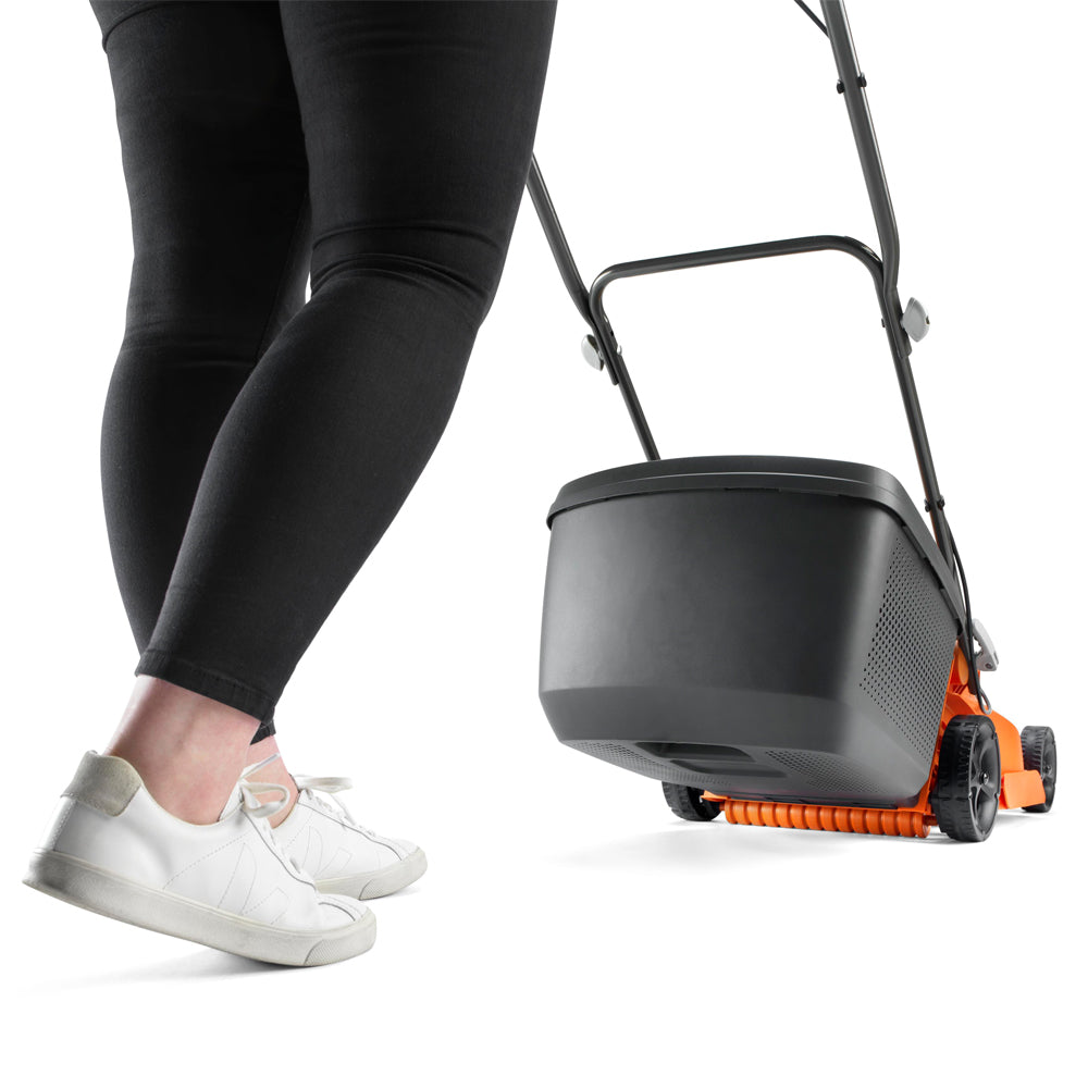 Flymo EasiStore 380R 36V Push Cordless Lawn Mower with Rear Roller (with 2 x 2.0Ah 18V Batteries & Chargers)