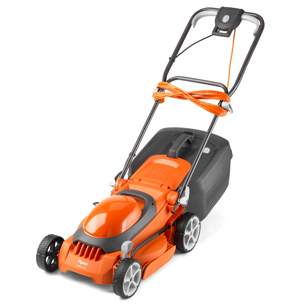 Flymo EasiStore 340R Electric Rotary Lawn Mower with Rear Roller