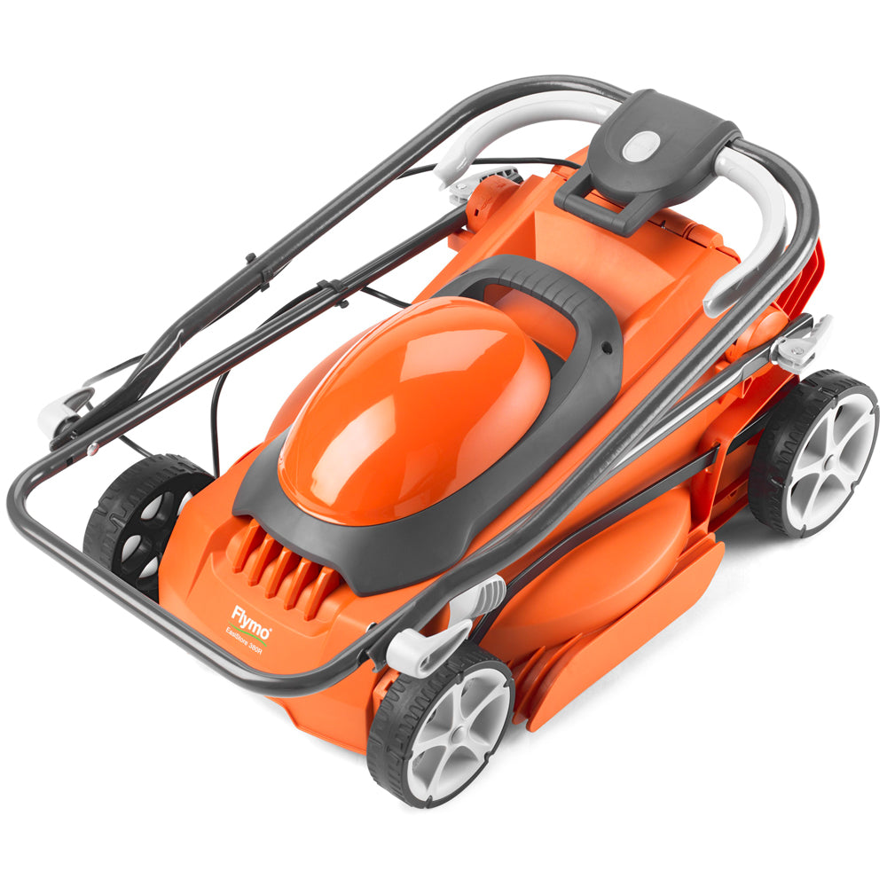 Flymo EasiStore 380R Electric Rotary Lawn Mower with Rear Roller