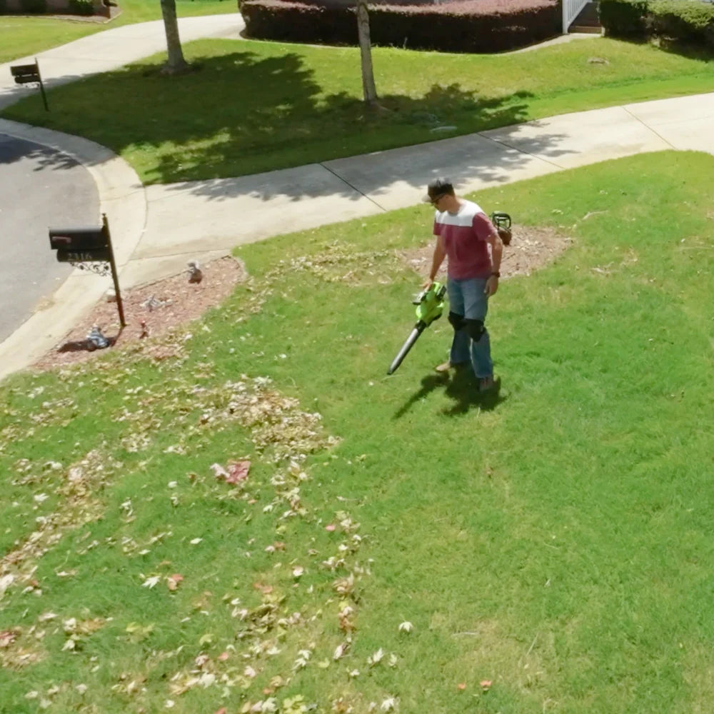 GreenWorks BL48L421-01 48V (24V+24V) Cordless Blower Vacuum (with 2 x HP 4AH Batteries, 140W USB Charger & 2 x 140W Cables )