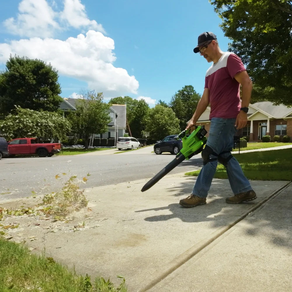 GreenWorks BL48L421-01 48V (24V+24V) Cordless Blower Vacuum (with 2 x HP 4AH Batteries, 140W USB Charger & 2 x 140W Cables )