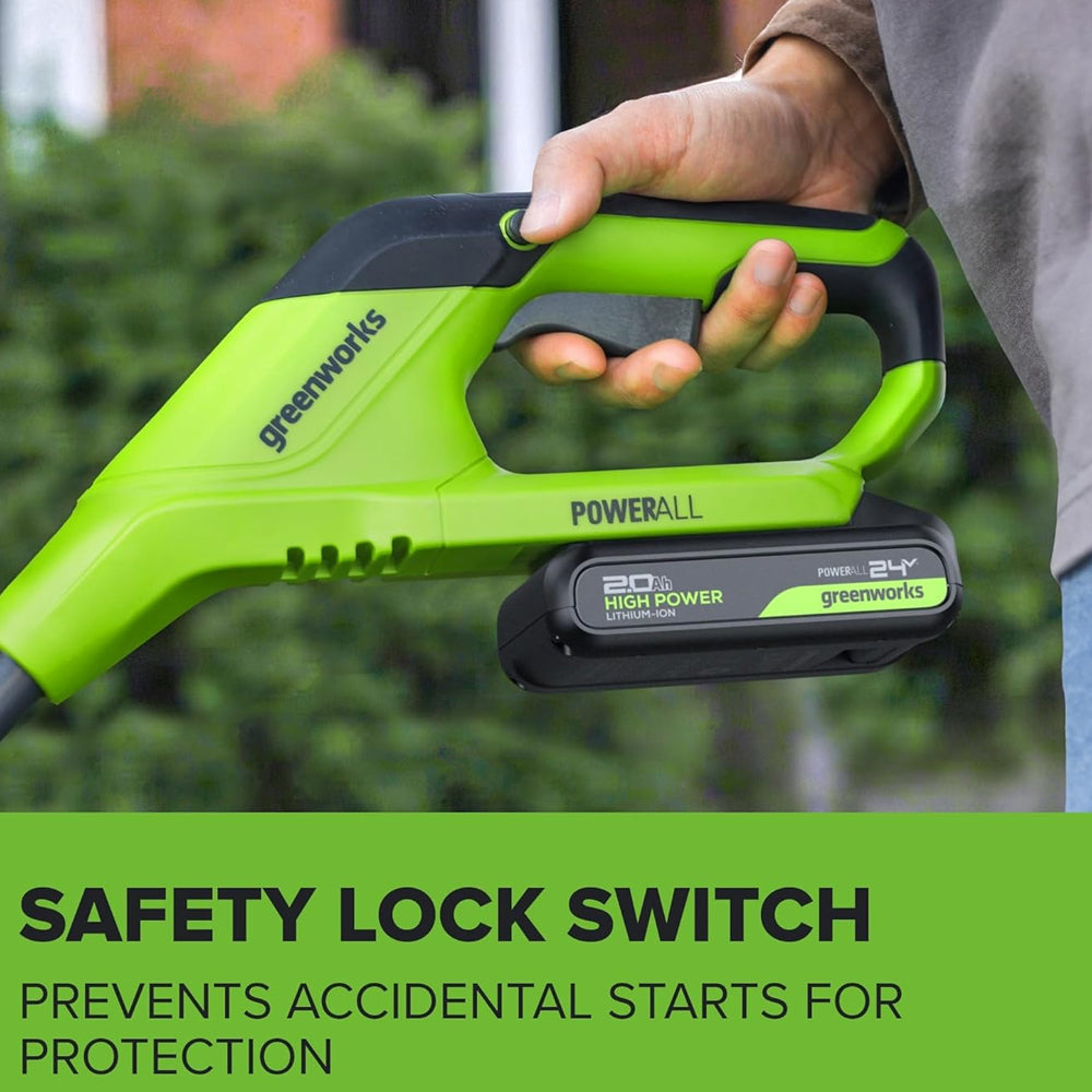 GreenWorks ST24B216-01 25cm 24V Cordless Grass Trimmer (with 2Ah Battery & Charger)