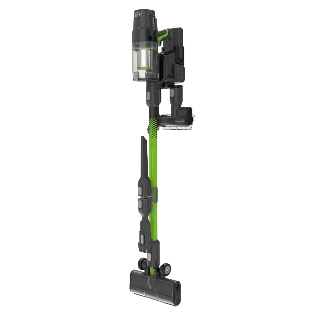 GreenWorks GD24SVK4S 24V Cordless Stick Vacuum (with 4Ah Battery & Super Stand Charger)