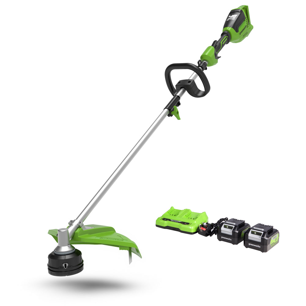 GreenWorks GD24X2TXK4X Split-Shaft 48V (2 x 24V) Cordless Grass Trimmer (with 2 x 4Ah Batteries & 2A Twin Charger)
