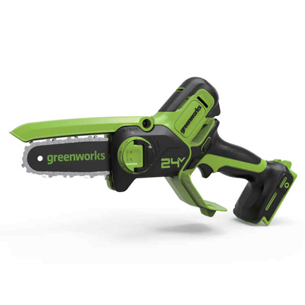 GreenWorks G24MCS10K2 24V Cordless Mini Pruning Chainsaw (with 2Ah Battery & 2A Charger)