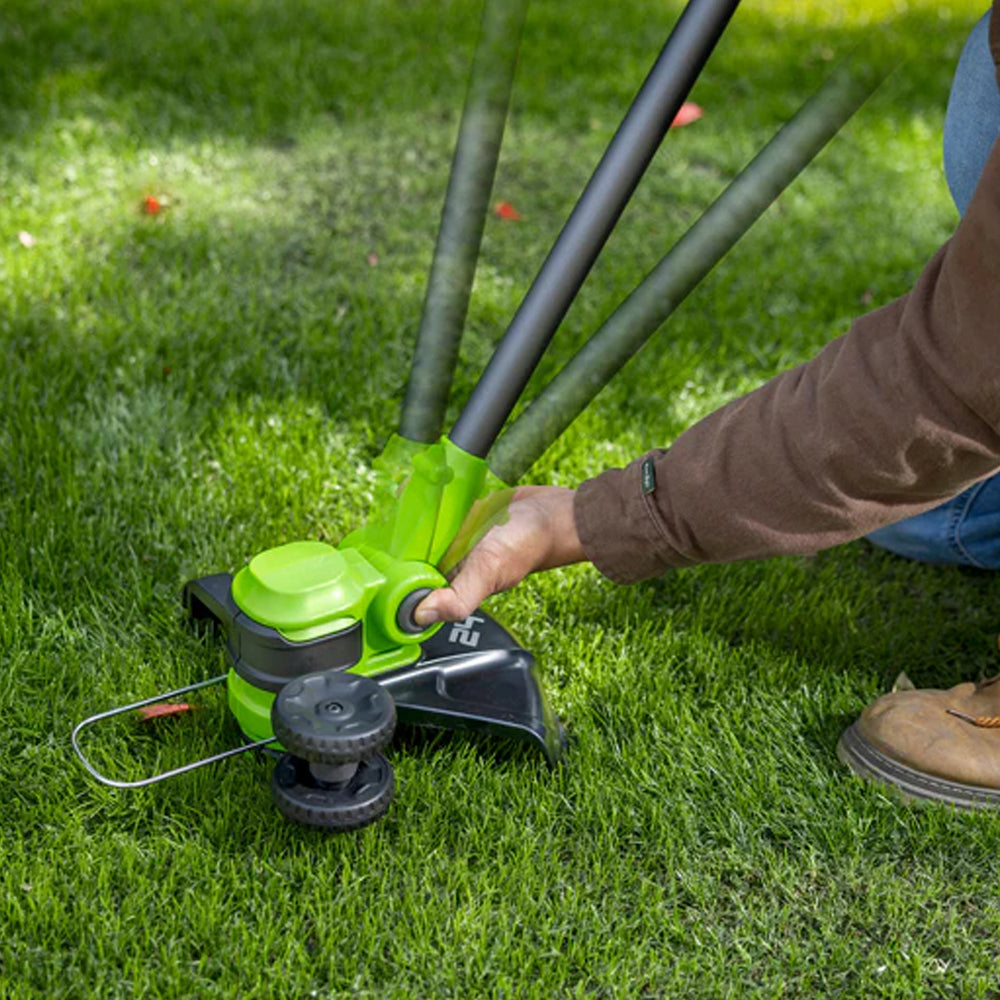 GreenWorks ST24B218-01 24V Cordless Grass Trimmer / Lawn Edger (with 2Ah Battery & Charger)