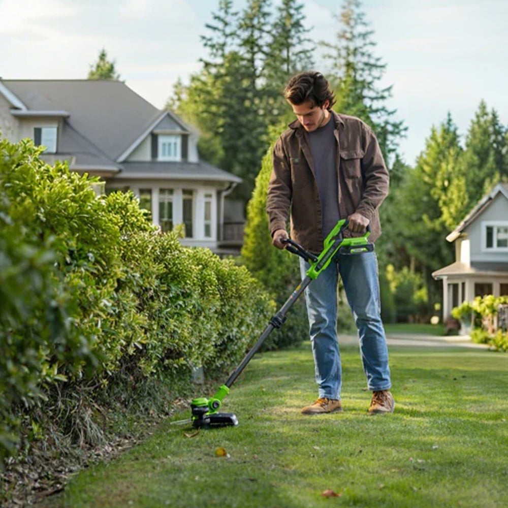 GreenWorks ST24B218-01 24V Cordless Grass Trimmer / Lawn Edger (with 2Ah Battery & Charger)