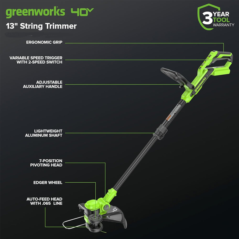 GreenWorks G40LT33 G-MAX 40V Cordless Grass Trimmer / Lawn Edger (Bare Tool)