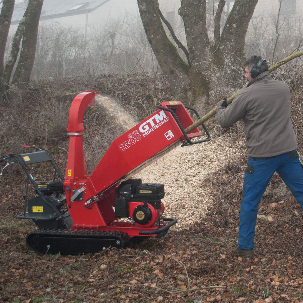 GTM Professional GTS1300RGE15 10cm Crawler Wood Chipper (Electric Start)