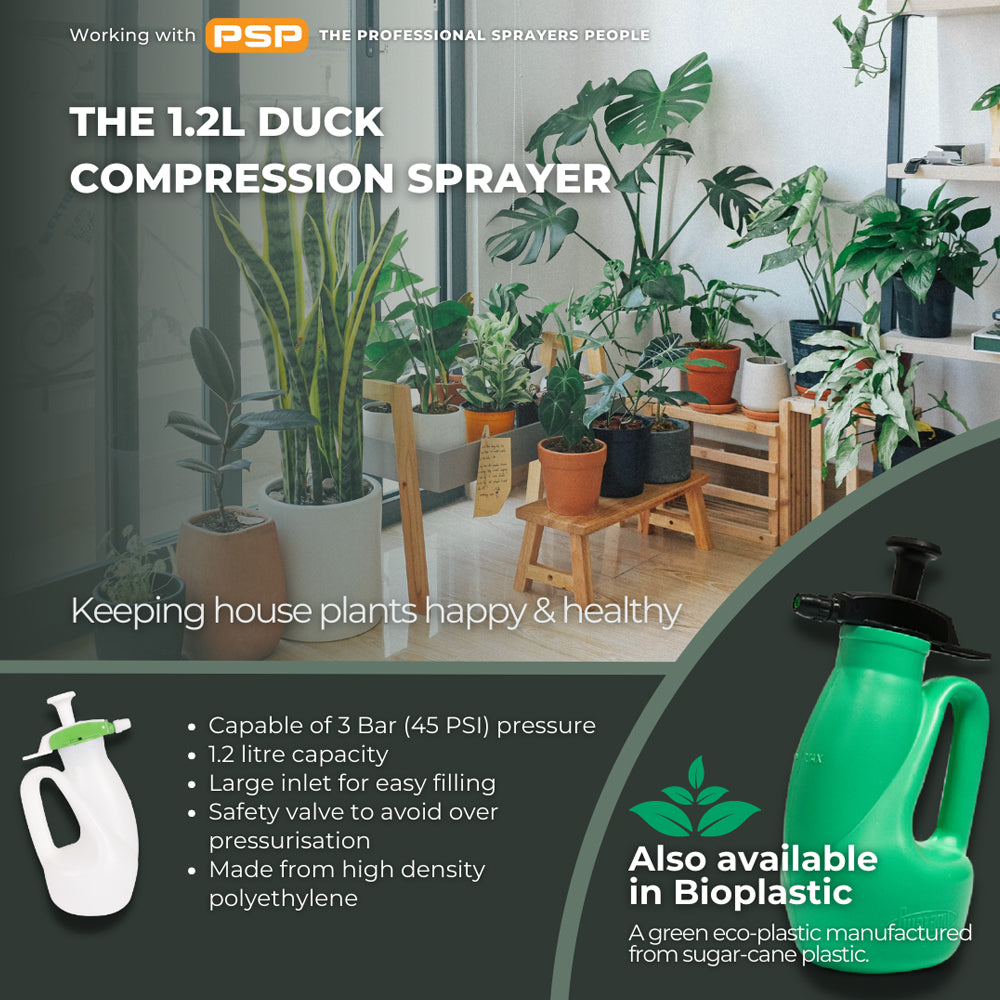 Guarany 'The Duck' 1.25 Litre Katu Bioplastic Hand-Held Compression Sprayer