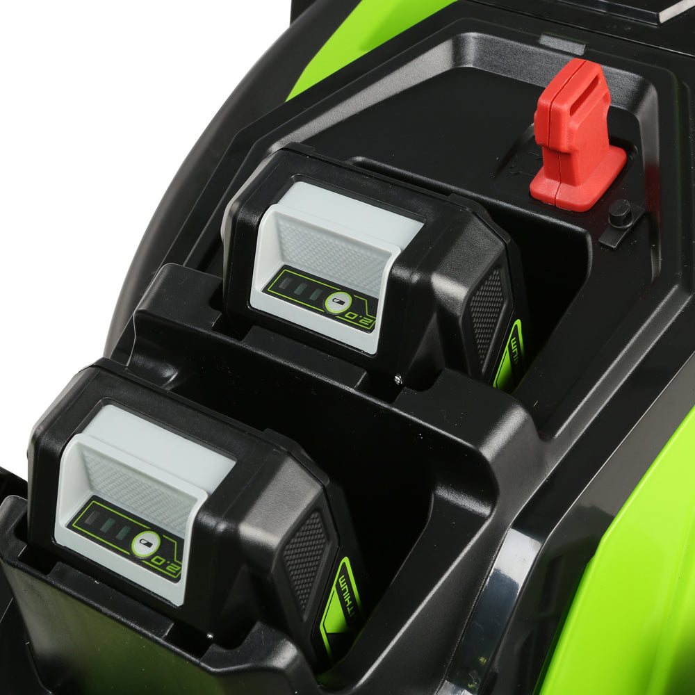 GreenWorks G24X2LM36K2X 3-in-1 36cm 48V Push Cordless Lawn Mower (with 2 x 2Ah 24V Batteries & Twin Charger)