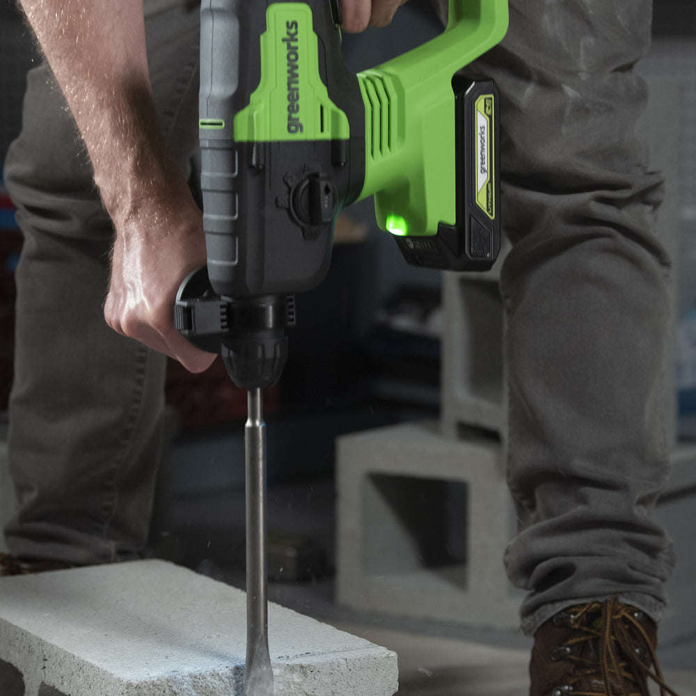 GreenWorks GD24SDS1 Brushless 24V Hammer Drill 1.2J (Bare Tool)