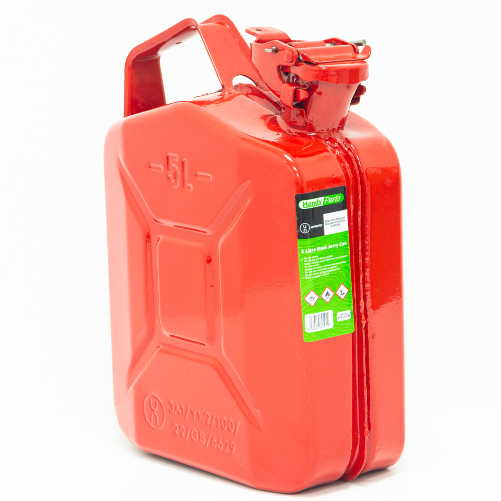 Handy Parts 5 Litre Red Steel Jerry Can