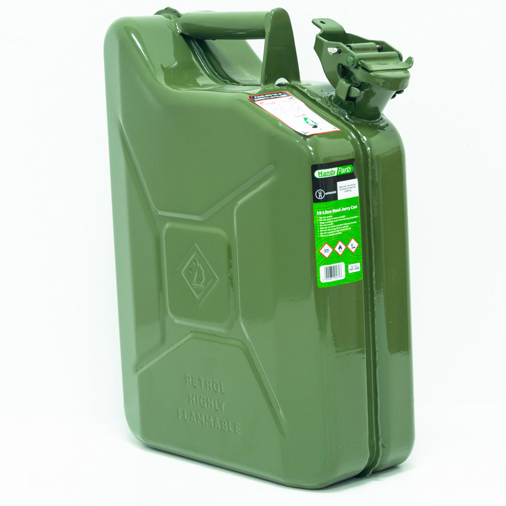 Handy Parts 10 Litre Green Steel Jerry Can