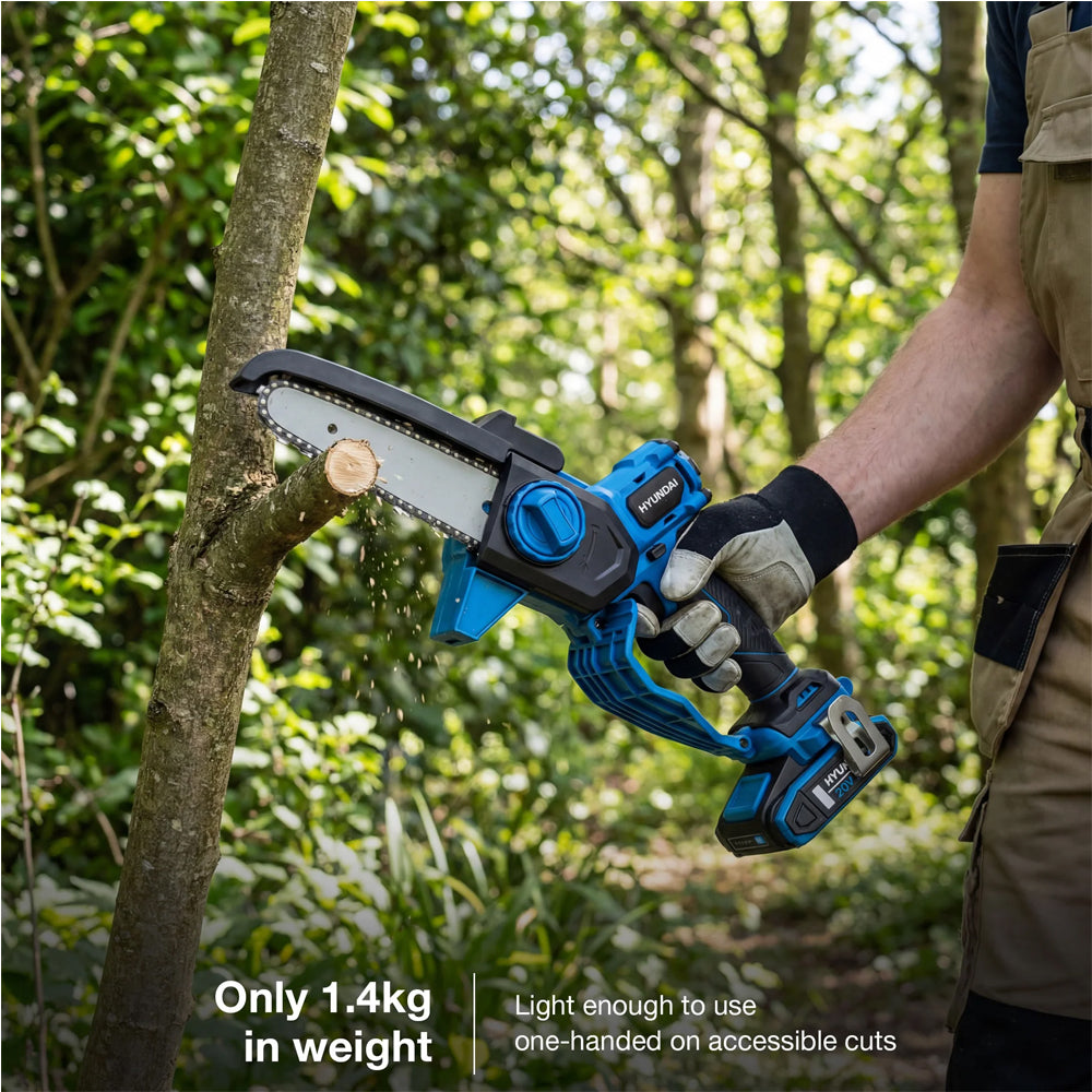 Hyundai HY20CCS150 20V MAX Cordless Mini Chainsaw (with 2Ah Battery & 2A Charger)