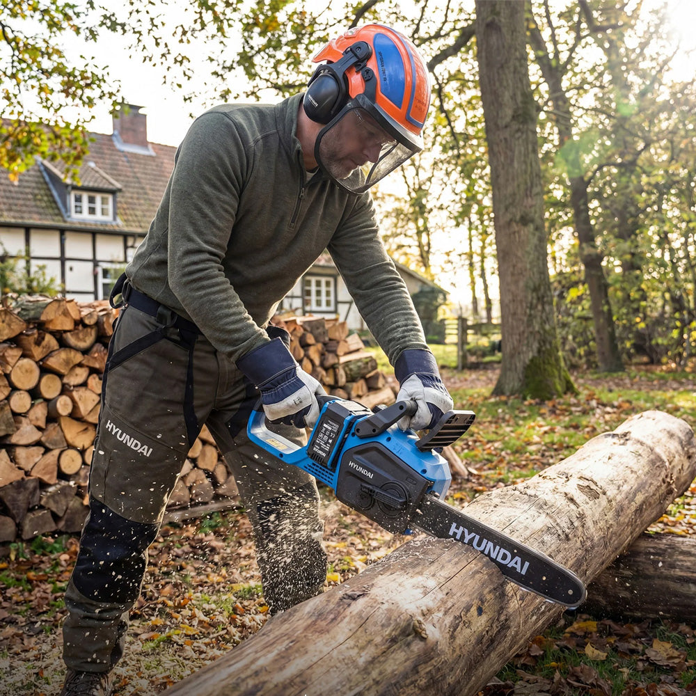 Hyundai HY40CCS350 40V (2x20V) Cordless Chainsaw (with 2 x 4Ah Batteries & Dual Charger)