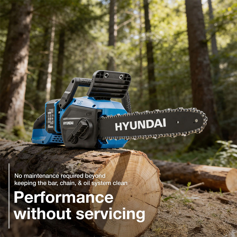 Hyundai HY40CCS350 40V (2x20V) Cordless Chainsaw (with 2 x 4Ah Batteries & Dual Charger)