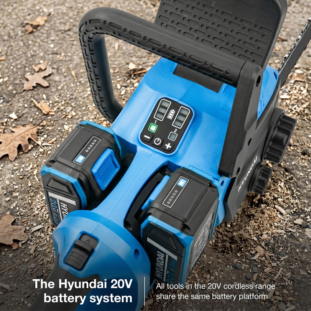 Hyundai HY40CCS350 40V (2x20V) Cordless Chainsaw (with 2 x 4Ah Batteries & Dual Charger)