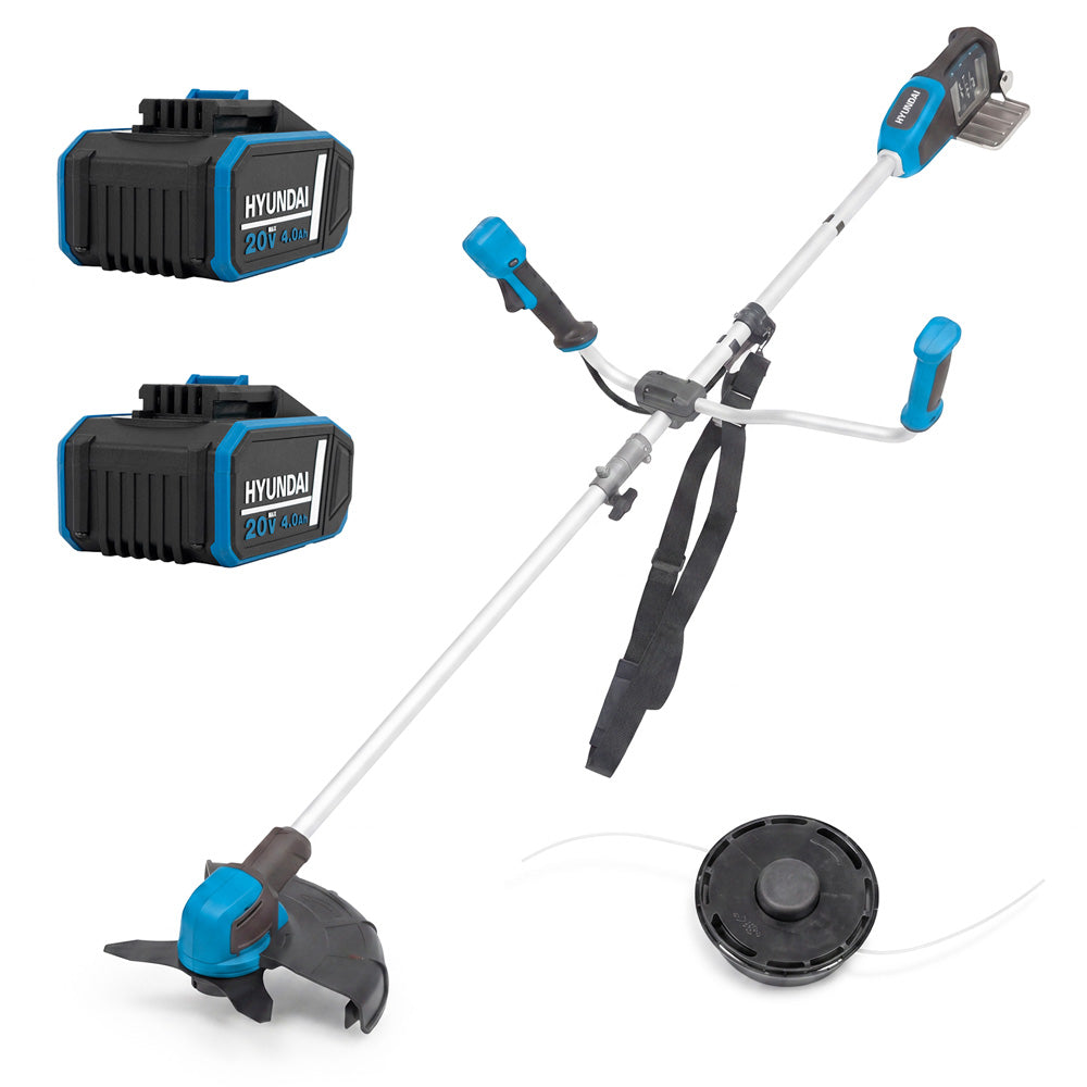 Hyundai HY40CGB26 40V (2x20V) Cordless String Trimmer & Brush Cutter (with 2 x 4Ah Batteries & Dual Charger)