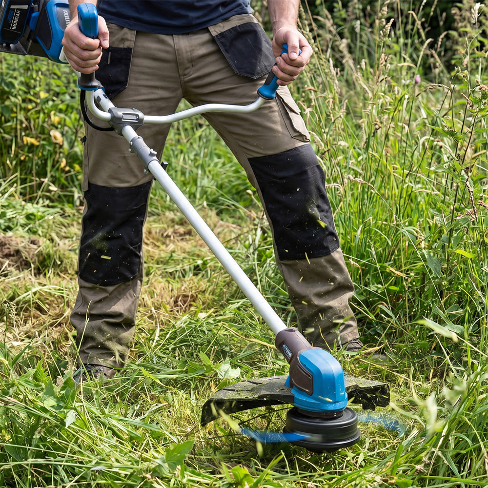Hyundai HY40CGB26 40V (2x20V) Cordless String Trimmer & Brush Cutter (with 2 x 4Ah Batteries & Dual Charger)