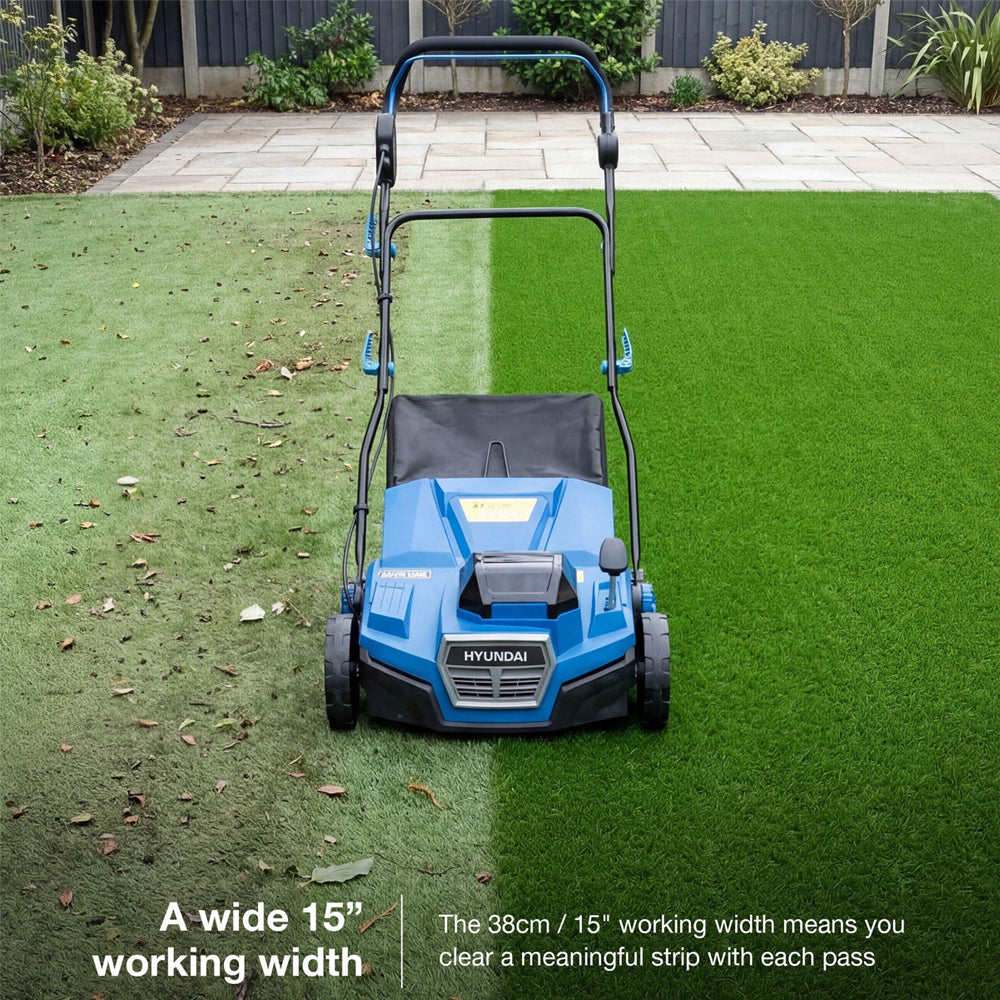 Hyundai HY40CSW38 38cm 40V (2x20V) Cordless Artificial Grass Sweeper / Brush (with 2 x 4Ah Batteries & Dual Charger)
